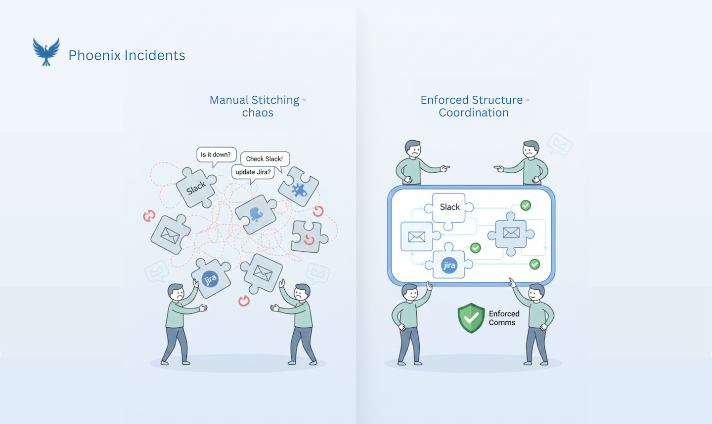 Seemless communication and updates of Phoenix Incidents across Jira and Slack