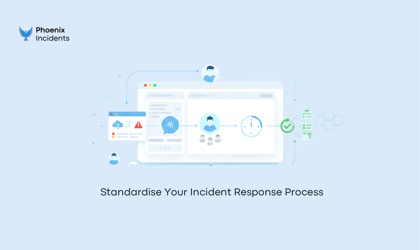 Diagram showcasing a standardized incident response process from cloud alert to team resolution